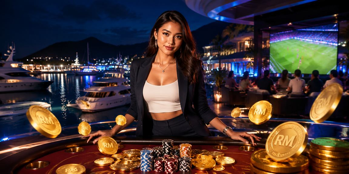 Sports betting and live casino entertainment display at Langkawi